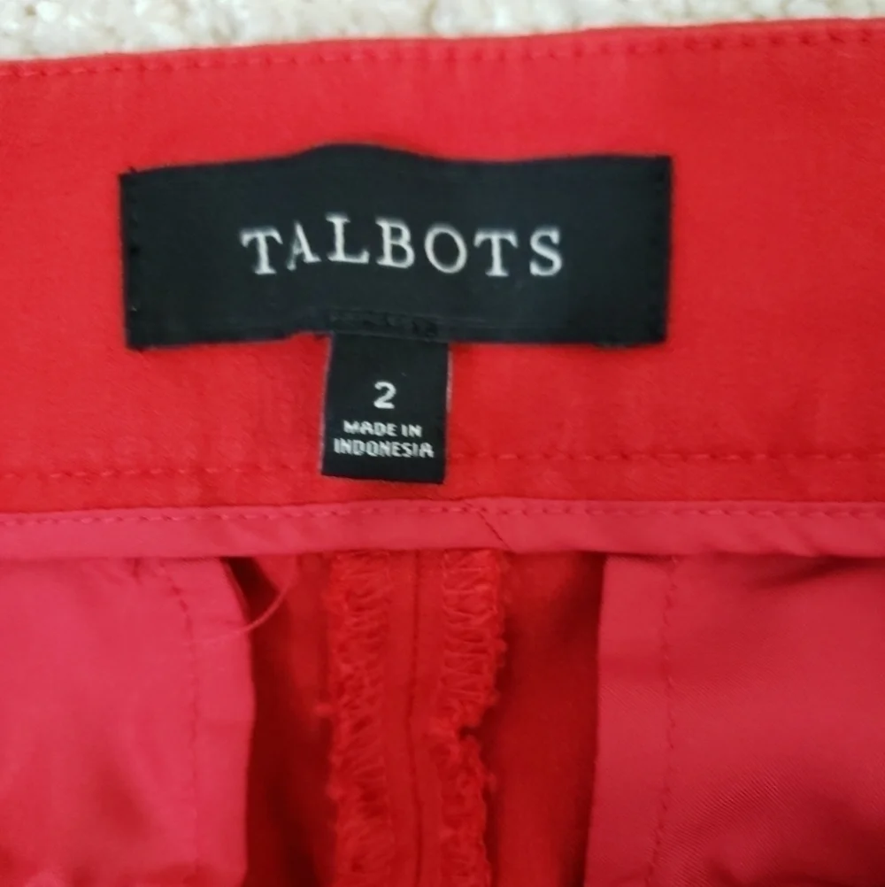 Talbots~Woman Size 2~Red/Black Skinny Ankle Pants Stretch.